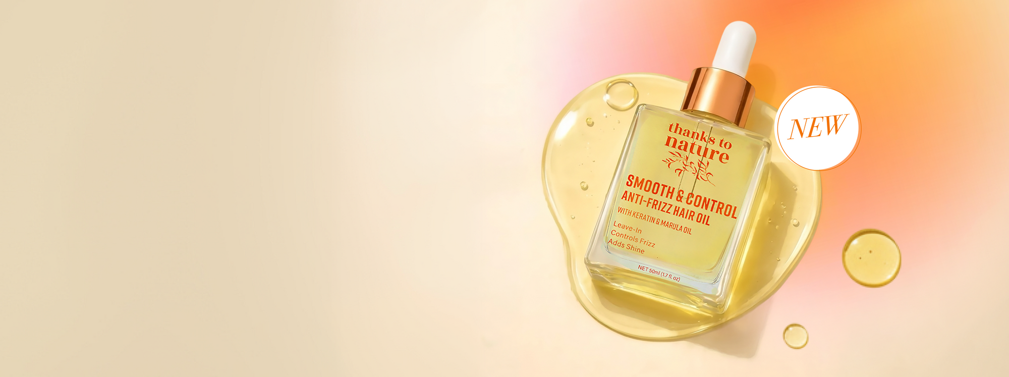 Thanks to Nature Anti-Frizz Hair Oil A lightweight hair oil that takes flyaways and leaves hair silky, smooth and frizz free.