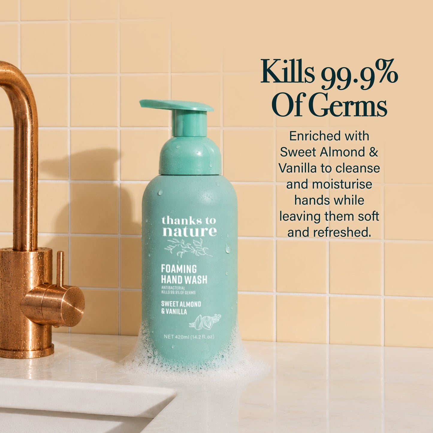 Foaming Antibacterial Hand Wash - Sweet Almond and Vanilla